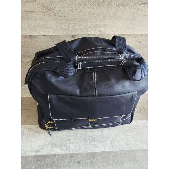 Vtg EASTSPORT Duffle Bag Navy Blue Medium Gym TRAVEL Weekender Duffle 1990s - Picture 2 of 12